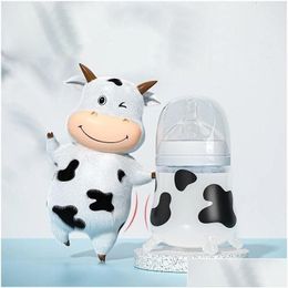 Baby Bottles# Bottles Sile Feeding Bottle Cute Cow Imitating Breast Milk For Born Infant Anti Colic Choking Supplies 220318 Drop Del Dhr4R