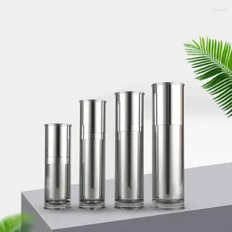 Storage Bottles 30ml Shiny Silver Acrylic/plastic Bottle Serum/lotion/emulsion/foundation/foundation Essence Toner Skin Care Cosmetic