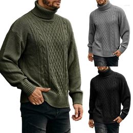 Men's Sweaters Autumn/winter High Neck Sweater Mens Solid Color Long Sleeve Knitted Top Clothing