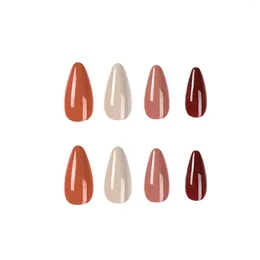 False Nails Almond Fake Nail For Art Solid Colour Contrast No Fading Resin Extension Suit Matching