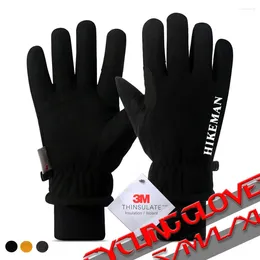 Cycling Gloves Full Finger Winter Men Women Warm Touch Screen Windproof Wearable Outdoor Sports Thicken Lamb Fishing