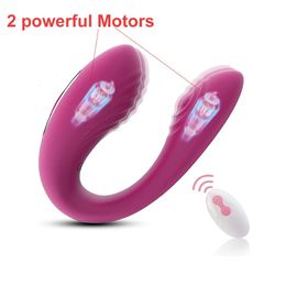Wireless Remote Control 5 Speeds Vibrating and 2 Powerful Motors Vibrators G Spot Dildo Erotic Sex Toy Women Masturbator 240412