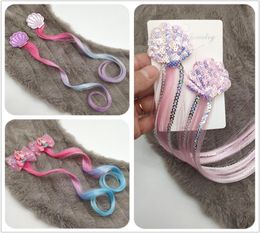 Girls Hairpin Child Hair Clip Simple Barrette Mermaid Shell Hair Rope Accessories Kids Wig Rope Hair Head Wear 50pcs 02086653519