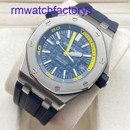 Minimalist AP Wrist Watch Royal Oak Offshore Series Mens 42mm Diameter Automatic Mechanical Precision Steel Rubber Fashion Leisure Watch 15710ST