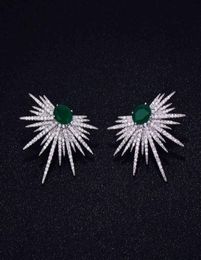 GODKI Brand Popular Luxury Crystal Zircon Stud Spark Shape Flower Earrings Fashion Jewelry for women3723320