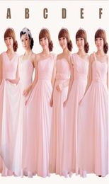 Custom Made Elegant Mix 6 Style Real Pos Chiffon Sweetheart Strapless Ruffle Aline Bridesmaid Dresses Formal Dresses Under 502529211