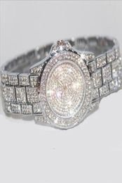 Wristwatches Bling Rose Gold Crystal Watch Stylish Women Luxury Sparkly Shinning Diomand Rhinestone BangleWristwatches Wristwatche6724871