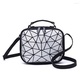 Shoulder Bags 2024 Ladies Small Bag Geometric Handbag Crossbody For Women Luminous Square Student Teenage Girl Laser