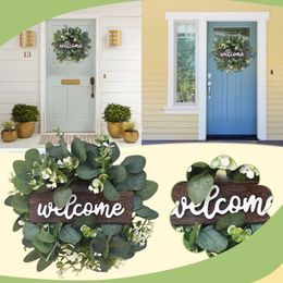 Decorative Flowers Decoration Plastic Door Small Garland Simulation Four-leaf For Front Porch