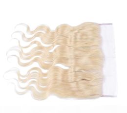 613 Blonde Virgin Brazilian Hair 13x4 Ear to Ear Full Lace Frontals With baby Hair Bleach Blonde Body Wave Wavy Lace Frontal Clos9161988