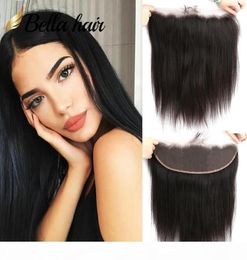 HD Lace Frontal 13x4 Bleached Knots Straight Peruvian Brazilian Indian Malaysian Human Hair Frontals Natural Colour Bella Hair 9613774