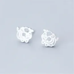 Stud Earrings Arrival Beautiful Cute Animal Silver Plated Jewellery Sprouting Pig Hollow Brushed Women E271