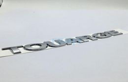 3D Silver Touareg Lettering Logo Bright Chrome ABS Rear Trunk Badge Emblem Sticker For VW 1154099