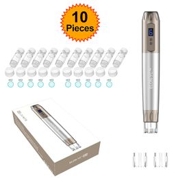 Microneedles Hydra Pen Hydra H6 com agulhas de 10pcs Cartuchos cartuchos Auto Hydra caneta clareamento de pele Ferramentas de cuidados com a beleza derma caneta