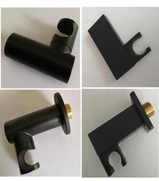 Matte black Brass Handheld Shower Holder Support Rack with or without Hose Connector Wall Elbow Unit Spout water inlet8137904