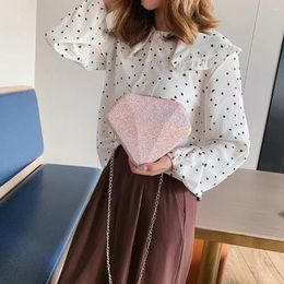 Shoulder Bags 2024 Fashion Hologram Bag Diamond Shape Laser Holographic Crossbody Chain Women Messenger Bolsa Feminina