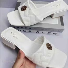 Kurt Geiger Sandals Platform Slippers Women Stitching Luxury Rainbow Summer Flat Beach Sandal Designer Slides Flat Shoes Eagle Head Diamond Hook Loop B2m2# 193