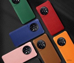 Cell Phone Cases Genuine Litchi Grain Leather Phone case For Oneplus 12 11 10 Pro 12R 11R ACE 2 2Pro 3 3V 2V Nord 3 One plus Cover