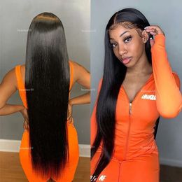13X4 Front Peruvian Straight Closure For Women HD Transparent Lace Frontal Human Hair Wigs al