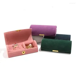 Jewelry Pouches Velvet Arched Box Travel Portable Storage Case Necklace Ring Earring Organizer Gift For Women Mother Girlfriend