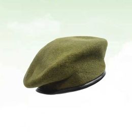 Berets Unisex Mens Wear Womens Adjustable Spring Autumn Pure Wool Beret Hat Sun Hat Driving Adult (Army Green) d240417