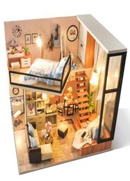 CUTEBEE DIY Doll House Wooden Doll Houses Miniature dollhouse Furniture Kit Toys for children Christmas Gift TD16 Y2004132653865