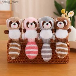 20cm Cute Raccoon Plush Pendant Toy Doll Keychain Backpack Accessorie Gift Y240415