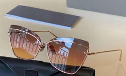 Women Cat Eye Sunglasses STAR SPANN 531 Rose Gold Grey To Peach Fashion Design Sunglasses Top Quality with Box7411846