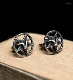 Stud Earrings 1 Pair Silver Pentagram Retro Personality Round Simple And Versatile Sheep Head4023607