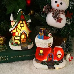 Light Up Small Village House Scene Decor Ornament Decorazione natalizia 2023 Navigad 2024 Regali di Capodanno