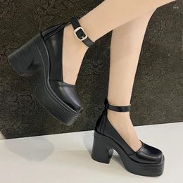 Dress Shoes Autumn Women's Heeled Fashion Chunky Heel Platform Mary Jane For Women Party Ankle Strap Lolita Pumps