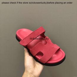 High-quality Hac Thick Sole One Outer Line Wearing Hook Loop Slippers 2023 Summer New Fashion Flat Bottomed Beach Sandals Luxury Designer Mens Slippers Sizes 35-45 +box