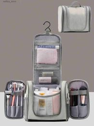 Kosmetische Beutel 1 PC Multifunktionaler Großkapazität Kosmetischer Beutel wasserdichtes Hangs-Toilettenbeutel PU nasses und trockener Trennungsbeutel L410