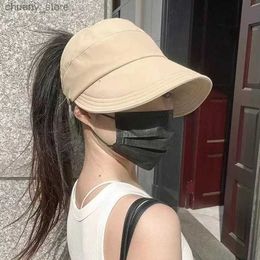 Visors Womens Visors Fashion Sun Protection Hats Creative Face Mask Hook Design Hats New Product Summer Sun Hat Apparel Accessorie Y240417