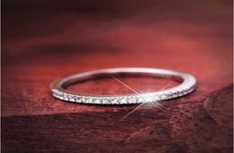 Pave setting Luxury Jewellery Vintage Soild 925 Sterling silver Topaz CZ Diamond Wedding Engagement Band Rings for Women Size 59 Ne5640675