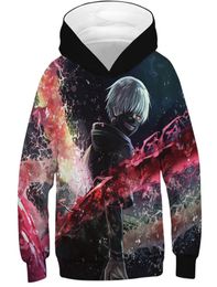 2020 Autumn Winter Kids Tokyo Ghoul 3D Sweatshirts Boys Girls Anime Kaneki Ken 3D Print Hoodies Children Pullover Clothes Tops Y203407039