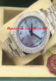 Luxury Watches Diamond Bezel 228206 Platinum 43mm Ice Blue Arabic Rare Dial Automatic Fashion Brand Men039s Watch Wristwatch6445166