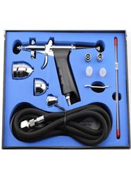 dual action airbrush pneumatic spraying pen with hose and spray gun for nail art tattoos body paint cake making toy model air brus3397955