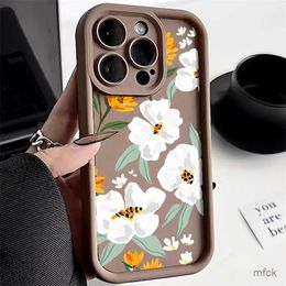 Cell Phone Cases Flower Phone Case For phone 11 Case phone 15 14 Pro 12 13 Pro Max XS XR X 7 8 Plus SE 2020 Soft Bumper Liquid Silicone Cover