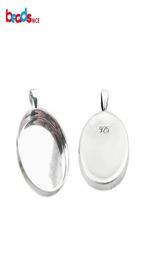 Beadsnice 925 sterling silver pendant trays cabochon mountings fit for 254mm round no stamp onloop ID 267275858673