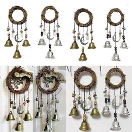 Decorative Figurines Witch Bells Magical Wind Chimes Banish Evil Crystal Quartz Hanging Pendant Decor
