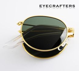 Foldable Folding Sunglasses HD Polarized Mens Womens Fashion Retro Vintage Small Oval Round Mirrored Coating Eyewear8205579