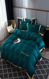 Luxury Bedding Set 4pcs Flat Bed Sheet Brief Duvet Cover Sets King Comfortable Quilt Covers Single Queen Size Bedclothes Linens LJ3617065