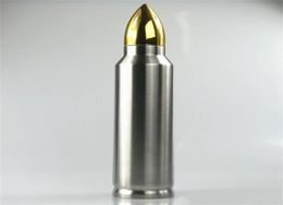 Bullet Shape Thermos 500ml Insulation Cup Stainless Steel Vacuum Water Bottle Military Missile Cup Coffee Mug Drinkware A059988041