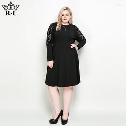 Casual Dresses Lace Slimming Patchwork Midi A- Line Dress