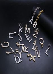 Hip hop iced out Custom Name Letter Pendant Necklaces Zircon Alphabet Charm pendants necklace Hiphop jewelry2726292