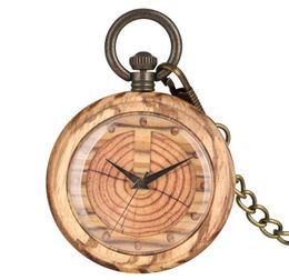 Unique Quartz Wooden Pocket Watch Women Keychain Clock Dial Detachable Luminous Chain Wood Men Pendant Watch Gift T2005029710273