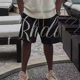 Instagram niche trendy brand RHUDE sports and leisure jacquard sweater shorts loose mens high street knitted capris