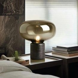 Table Lamps Post Modern LED Marble Lamp Mushroom Glass Bedside Nordic Simple Designer Bedroom Living Room BL03RT