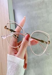 Sunglasses 80736 Optical Antiblue Light Prescription Glasses Frame Myopia Mirror Spring Leg Cat Eye Women039s Fashion Computer7327452